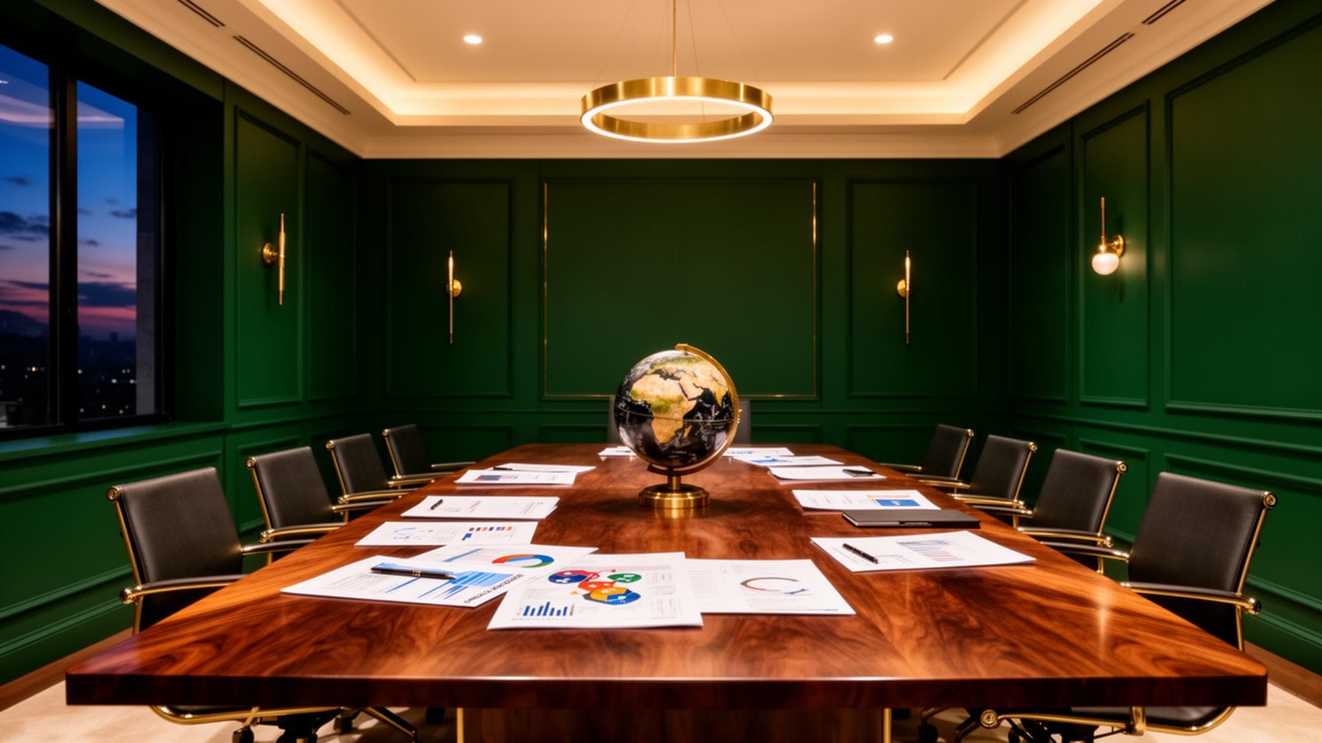 Boardroom set for strategic advisory work